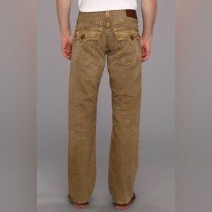 TRUE RELIGION Beige Ricky Relaxed Straight Jeans